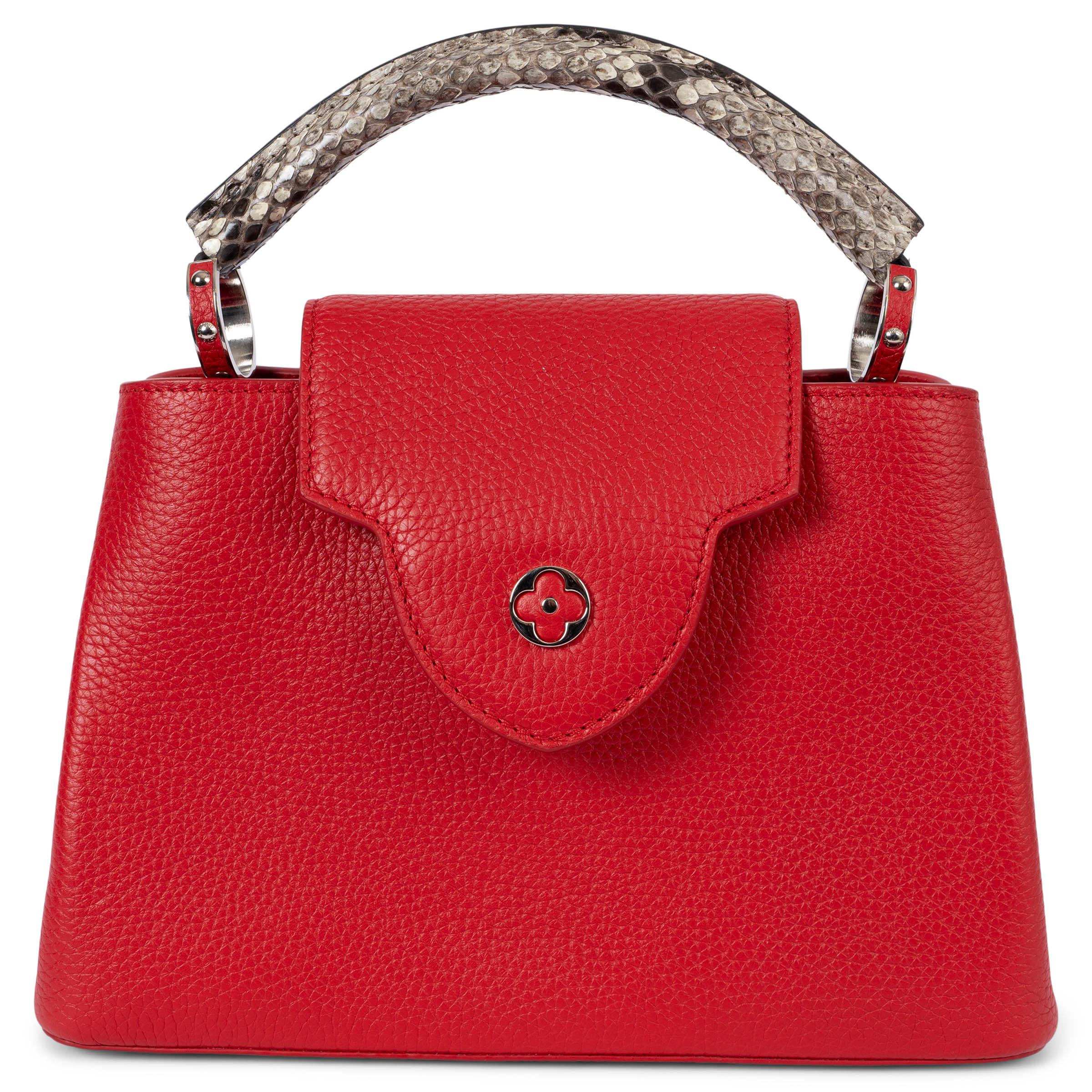 Women's LOUIS VUITTON Rubis red Taurillon leather CAPUCINES BB PYTHON Bag For Sale