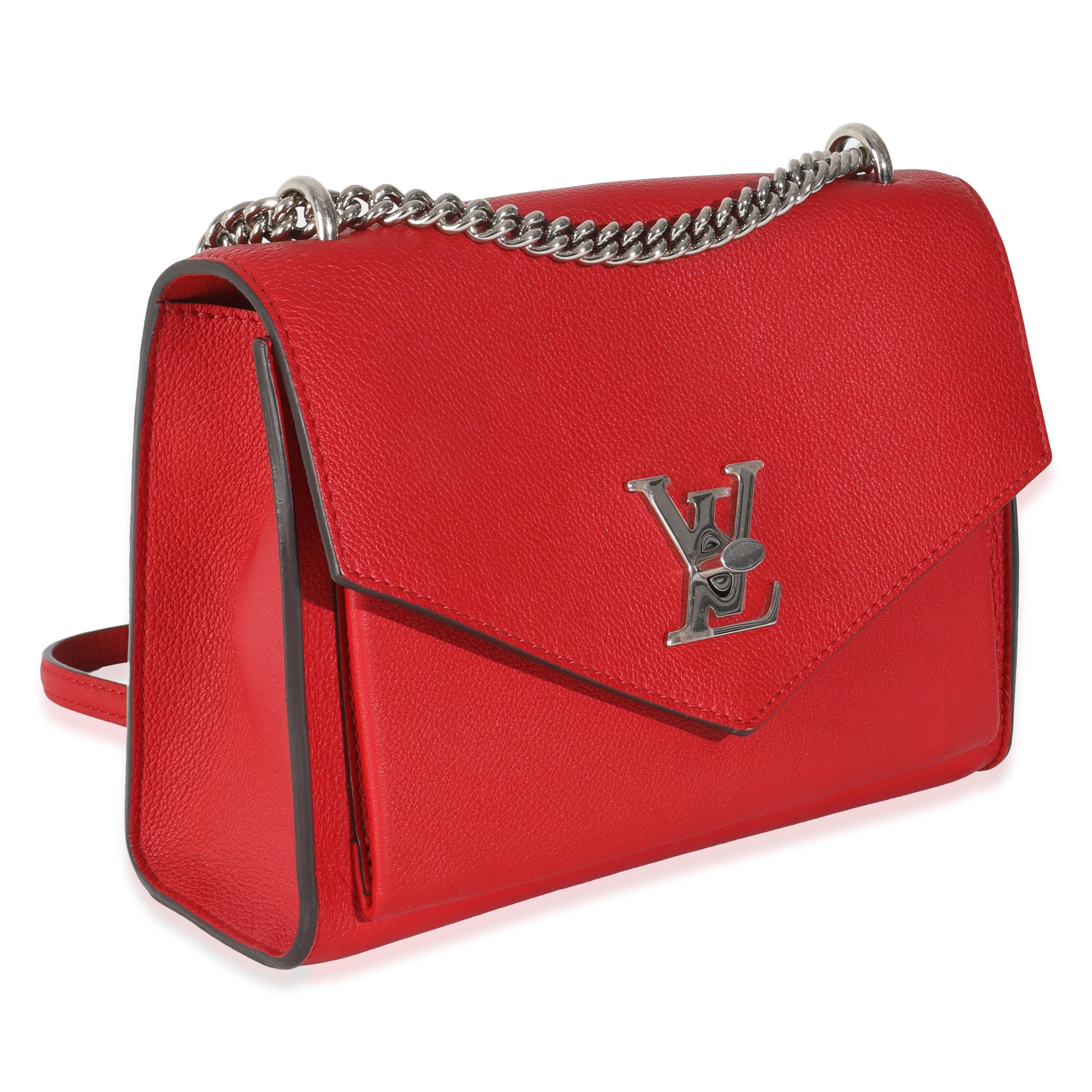 Red Louis Vuitton Rubis Soft Calfskin Mylockme Chain BB For Sale