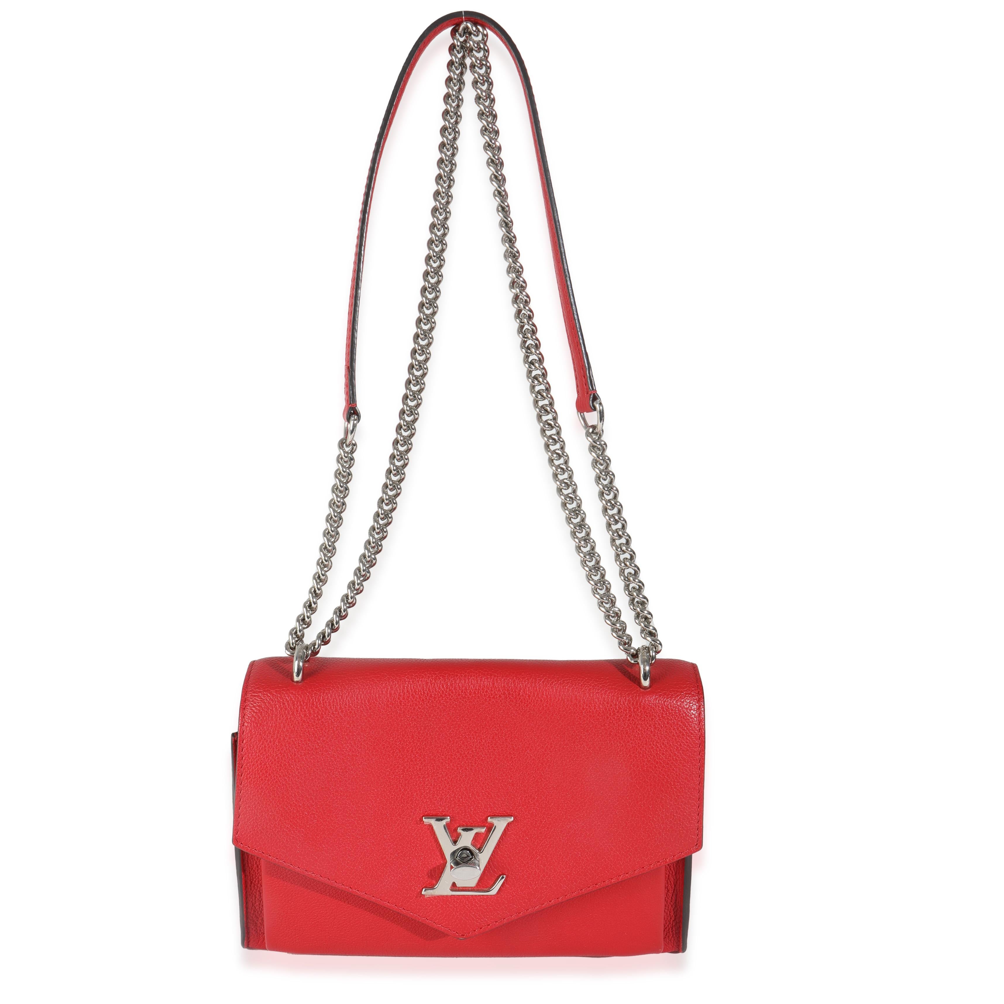 Louis Vuitton Rubis Soft Calfskin Mylockme Chain BB For Sale 1