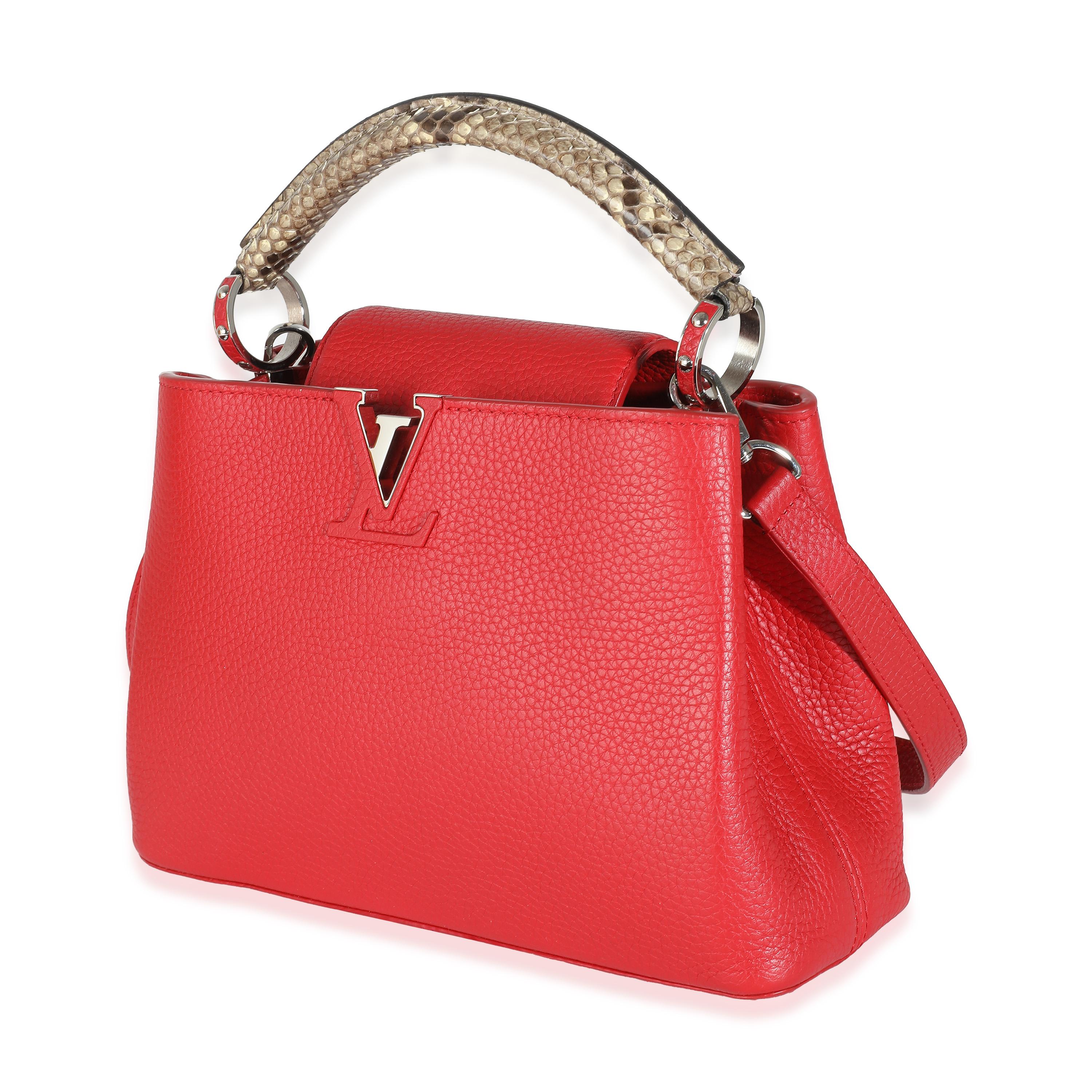 Louis Vuitton Rubis Taurillon Python Capucines BB Excellent état - En vente à New York, NY