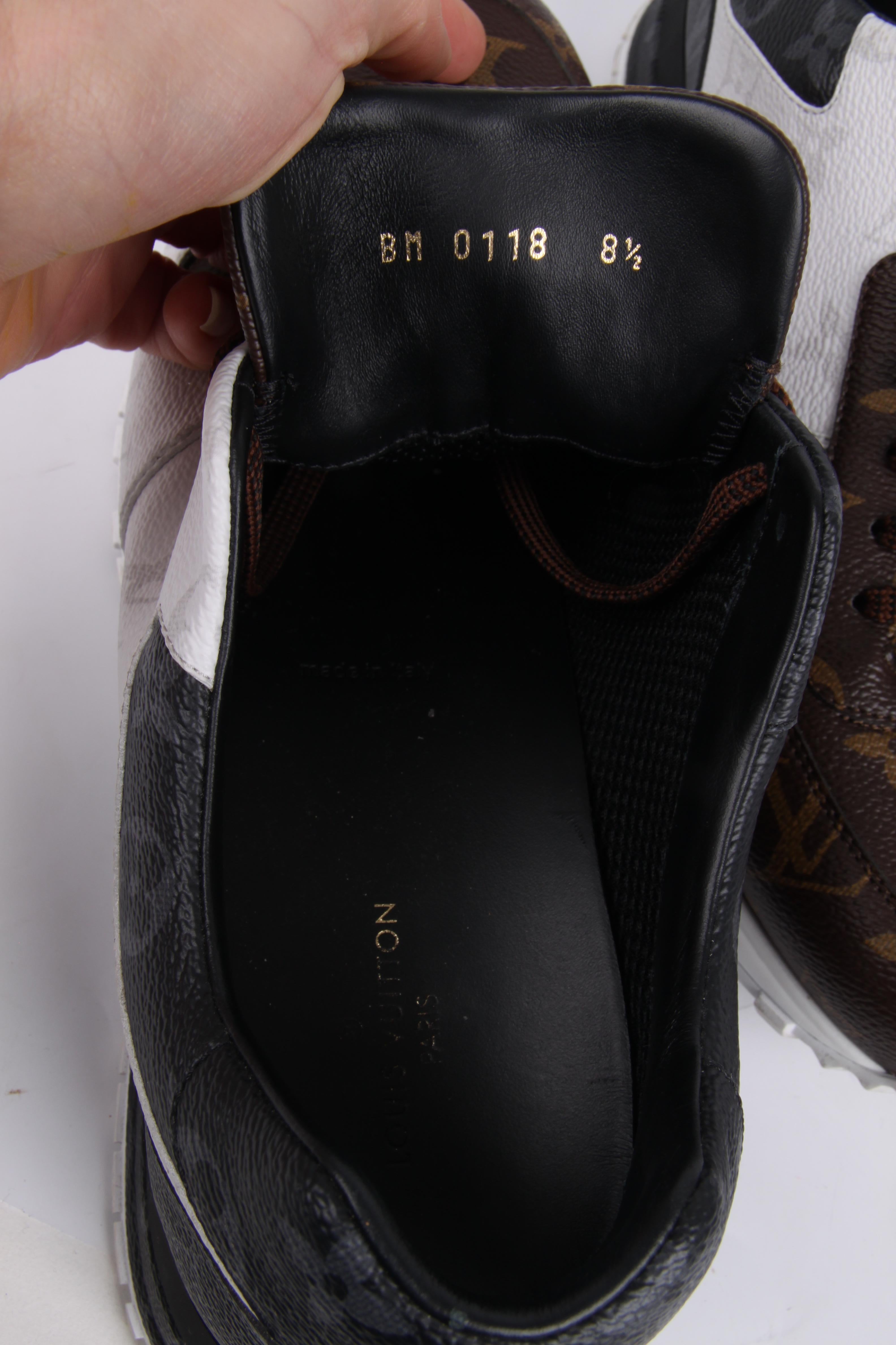 Louis Vuitton Run Away Trainer Sneaker - black/brown/white In Excellent Condition In Baarn, NL