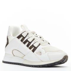 LOUIS VUITTON Run Away white brown LV monogram canvas sneakers EU38 US8