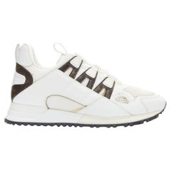 LOUIS VUITTON Run Away white brown LV monogram canvas sneakers EU38 US8