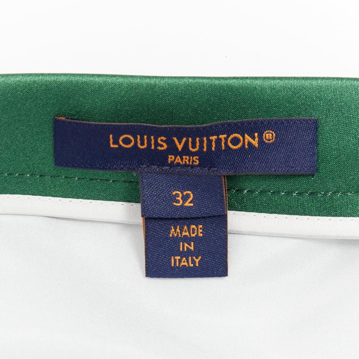 LOUIS VUITTON Runway 1AFUS3 vert Zebra Balloon print mini jupe FR32 XXS en vente 3