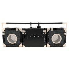 Louis Vuitton Runway Black and Silver Leather Boombox Stereo Bag 