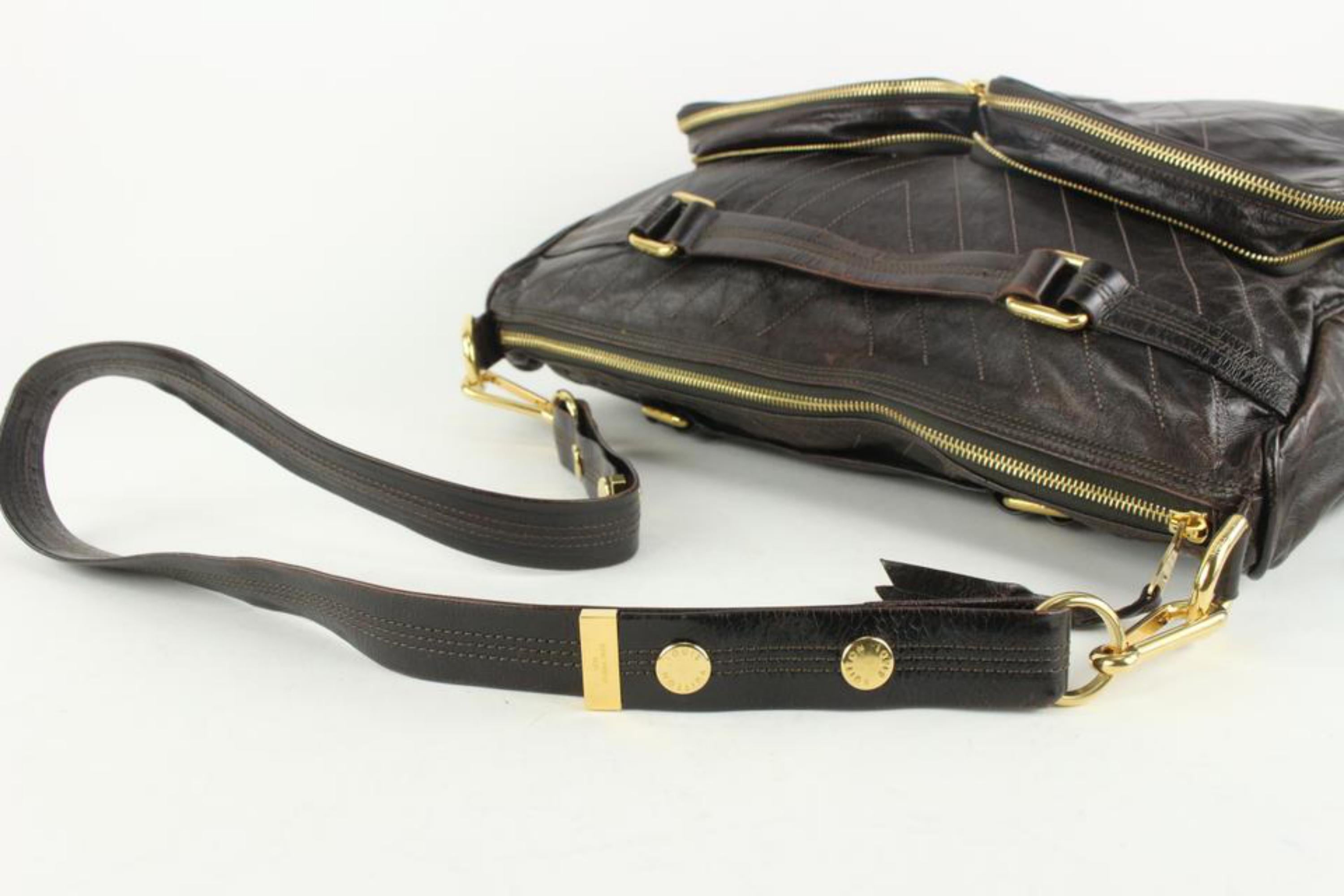 Women's Louis Vuitton Runway Dark Brown Cuir Soana Leather Sac Wash 1LV418a For Sale