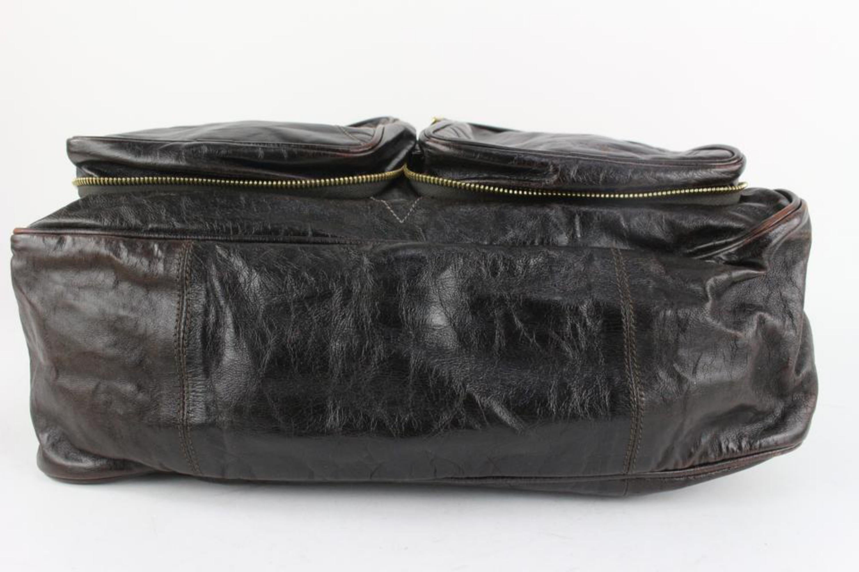 Louis Vuitton Runway Dark Brown Cuir Soana Leather Sac Wash 1LV418a For Sale 1