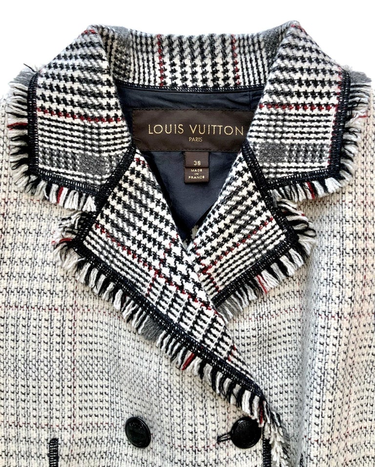 Louis Vuitton red Prince Of Wales Check Scarf-Collar Blazer