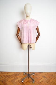 LOUIS VUITTON Runway Sample Pink Raw Silk Avant Guard Structured Blouse - Top