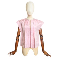 LOUIS VUITTON Laufsteg Muster Rosa Rohseide Avantgarde Strukturierte Bluse - Top