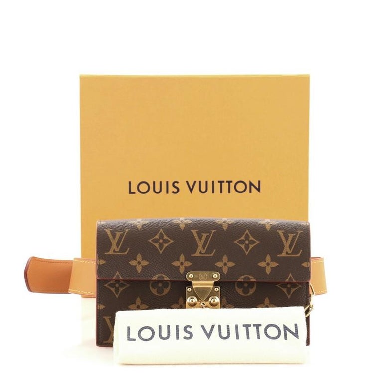 Louis Vuitton S Lock Belt Pouch Monogram PM Brown in Canvas
