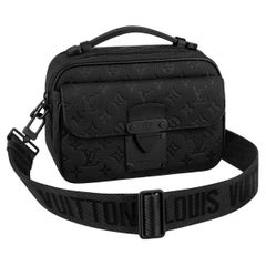 Louis Vuitton S Lock Messenger Bag Black Monogram Embossed Taurillon