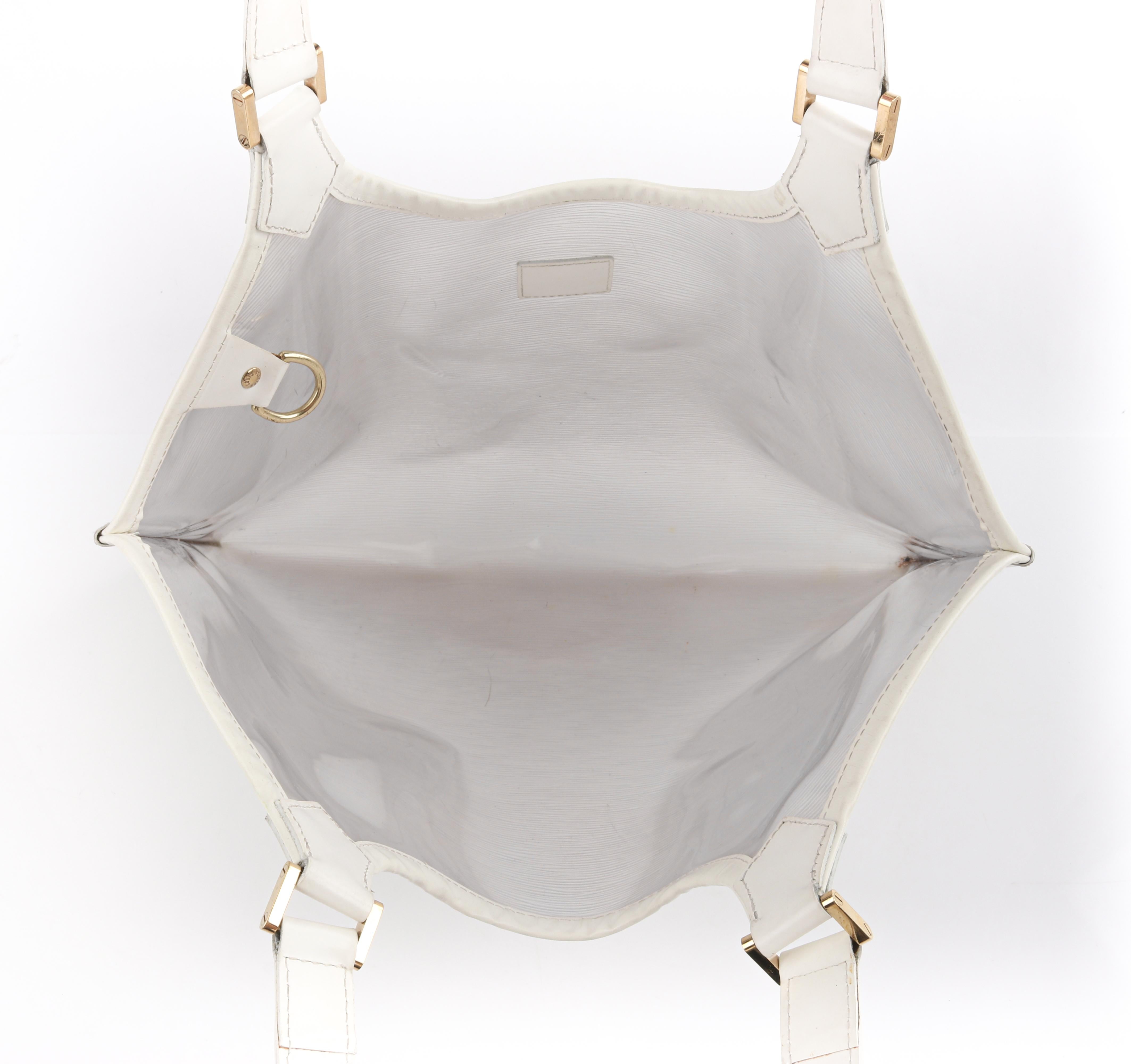 Women's LOUIS VUITTON S/S 2001 White Translucent Epi Baia Plage Top Handle Tote Bag