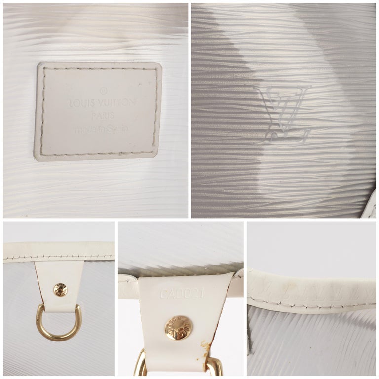 LOUIS VUITTON S/S 2001 White Translucent Epi Baia Plage Top Handle Tote Bag