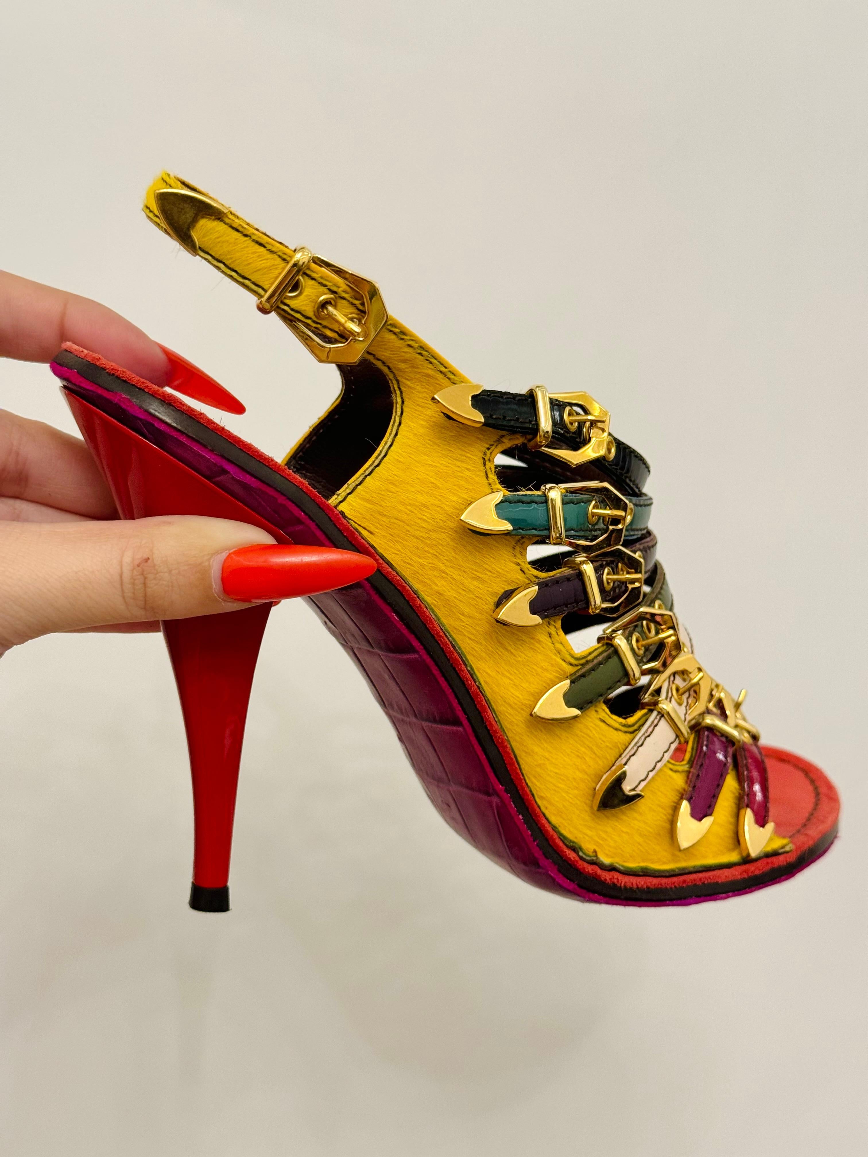 Louis Vuitton P/E 2006 by Marc Jacobs: scarpe con tacco in cavallino da passerella in vendita 3