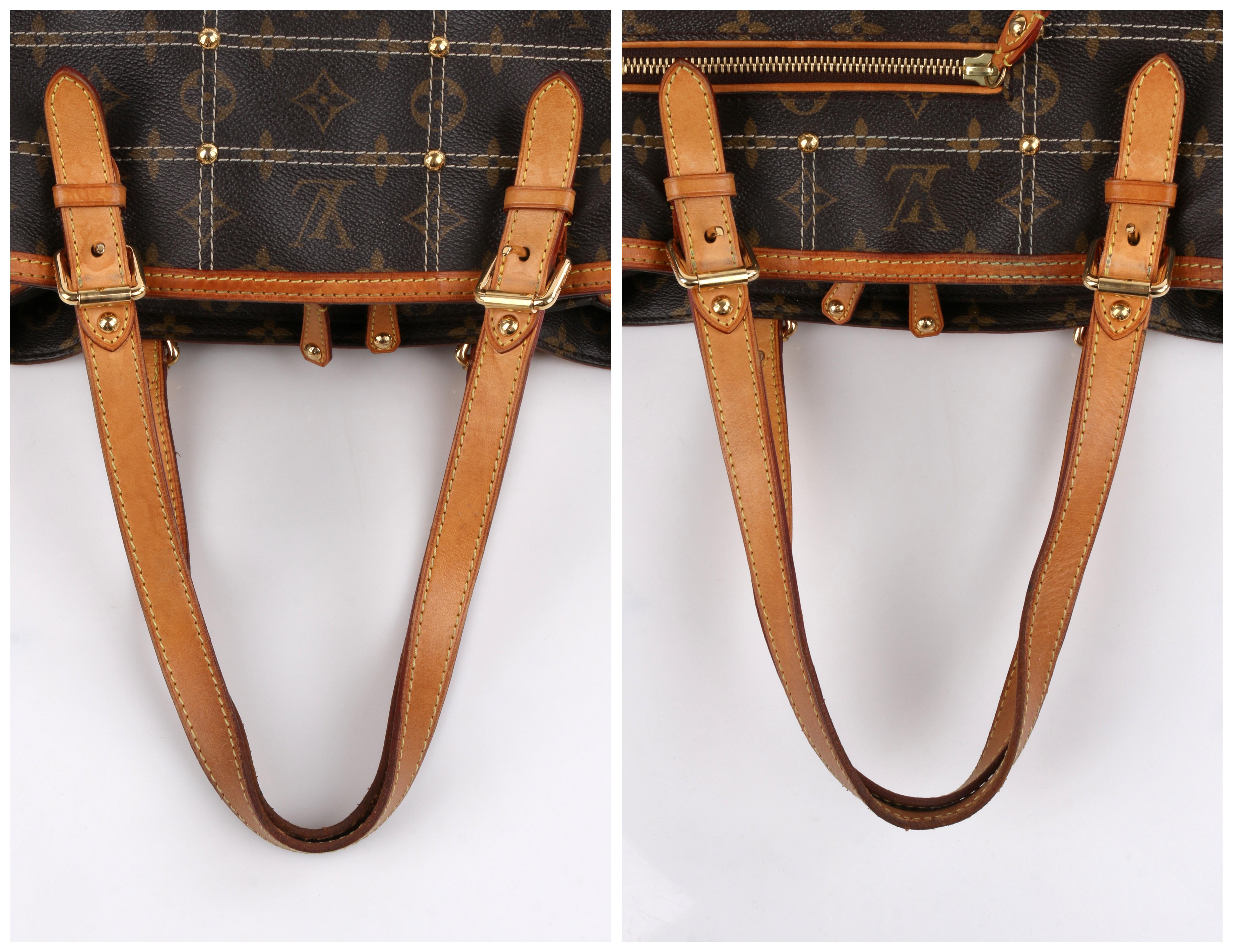 Louis Vuitton  S/S 2007 “Sac Riveting” Brown Monogram Gold Studs Handbag Ltd Ed  2