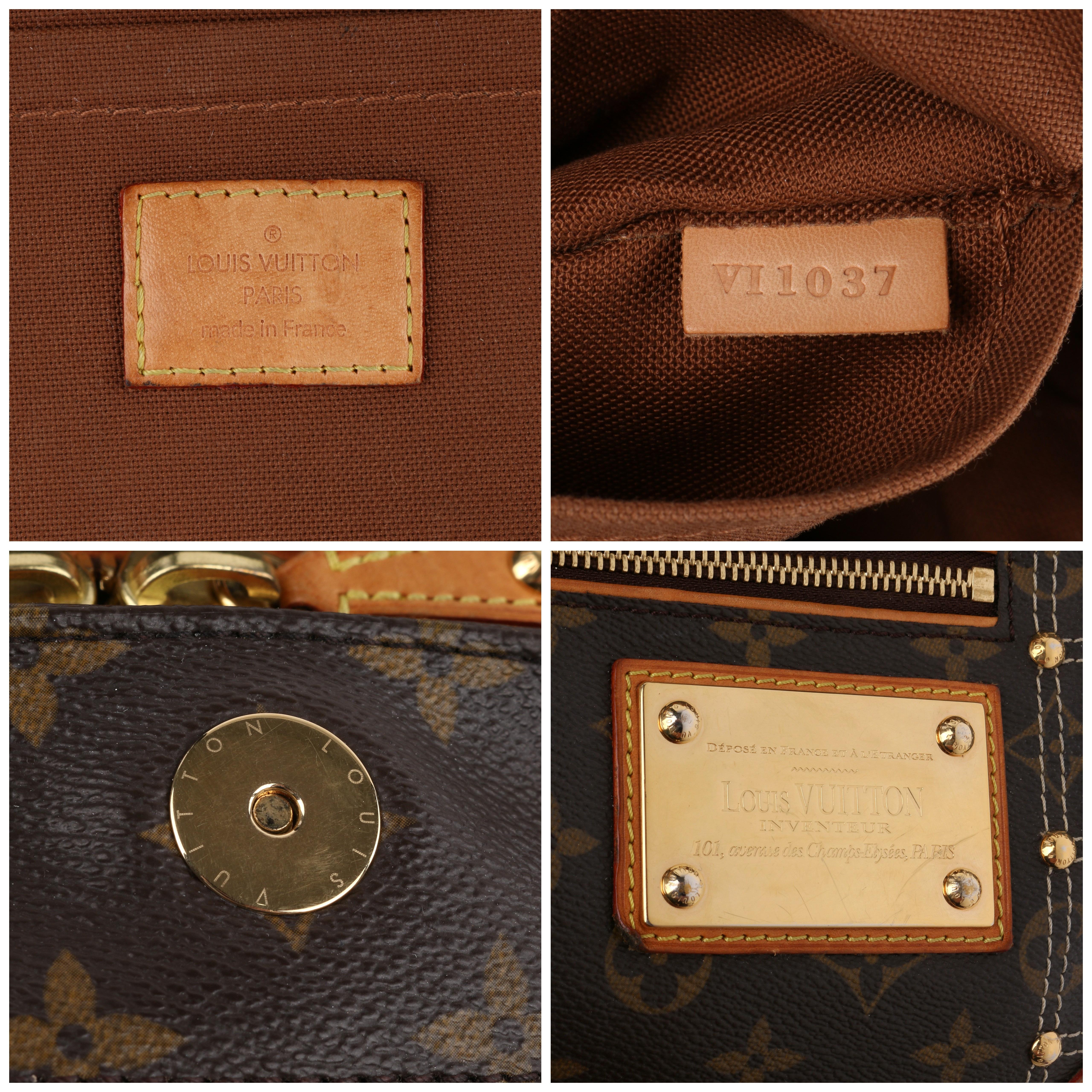 Louis Vuitton  S/S 2007 “Sac Riveting” Brown Monogram Gold Studs Handbag Ltd Ed  3