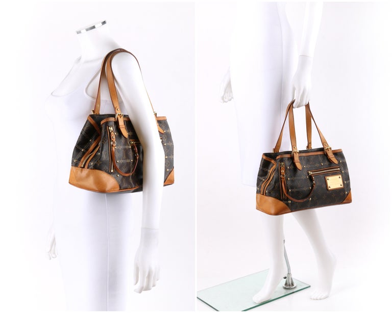 Louis Vuitton S/S 2007 “Sac Riveting” Brown Monogram Gold Studs Handbag Ltd Ed at 1stdibs