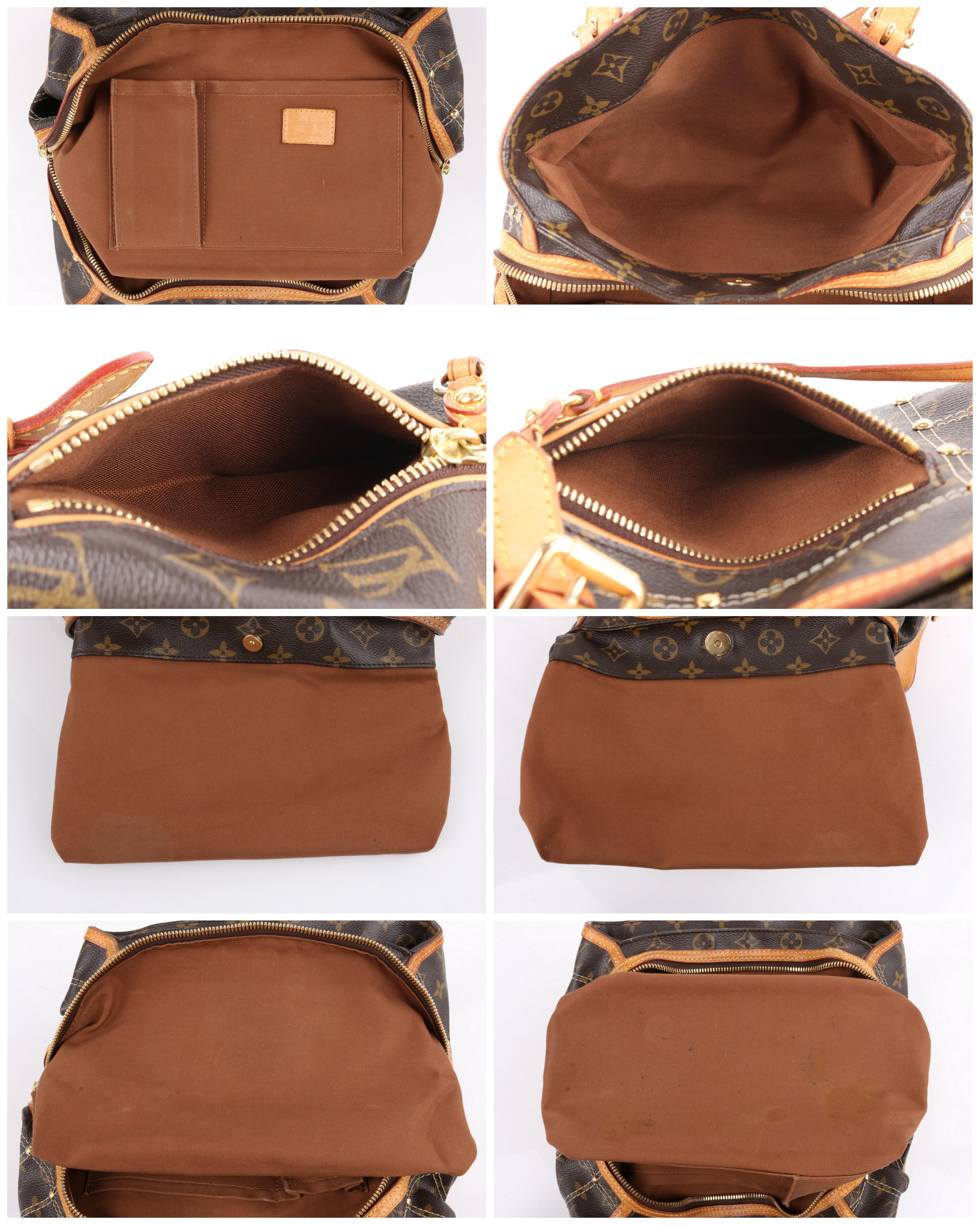 Louis Vuitton  S/S 2007 “Sac Riveting” Brown Monogram Gold Studs Handbag Ltd Ed  1