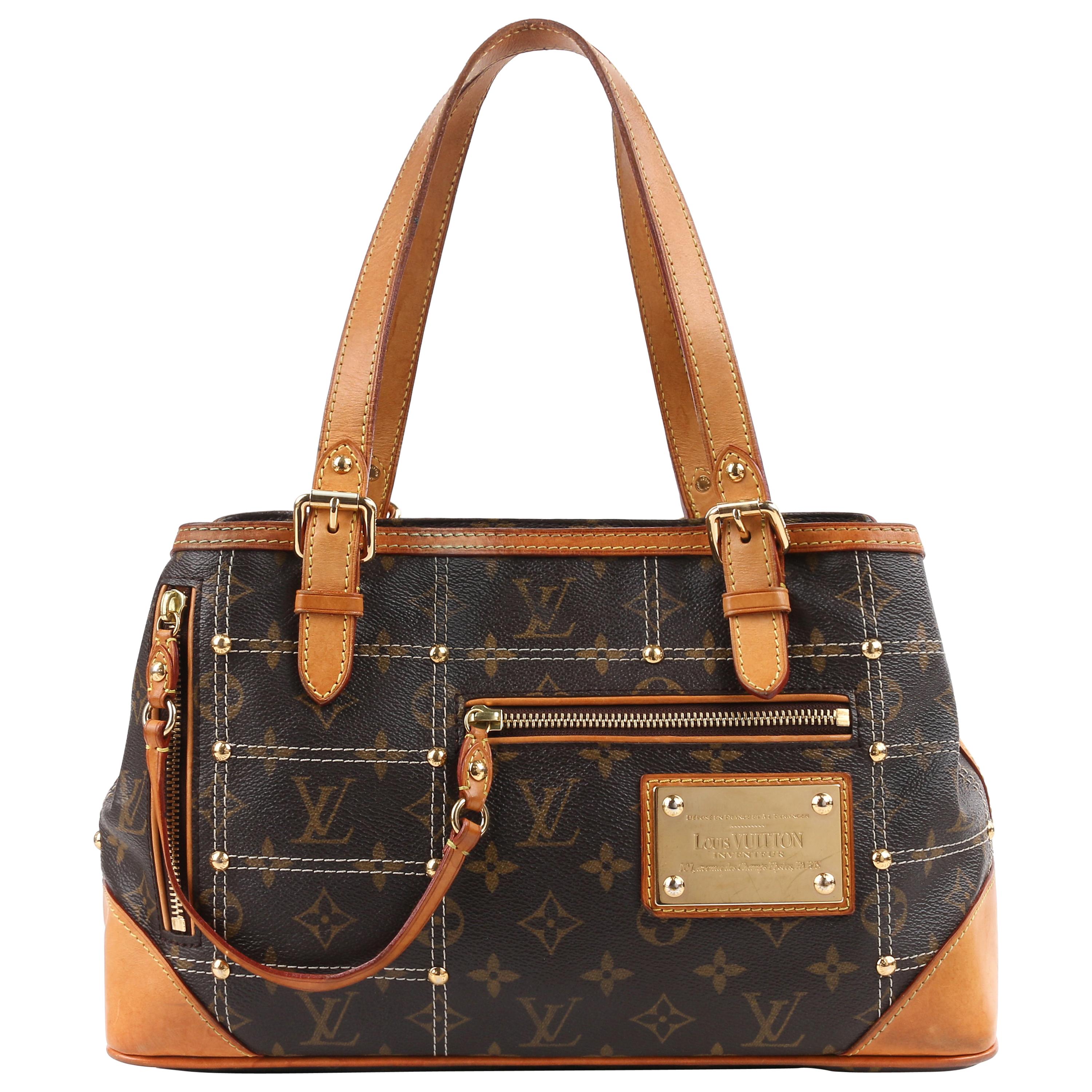 Louis Vuitton S/S 2007 “Sac Riveting” Brown Monogram Gold Studs Handbag Ltd  Ed at 1stDibs
