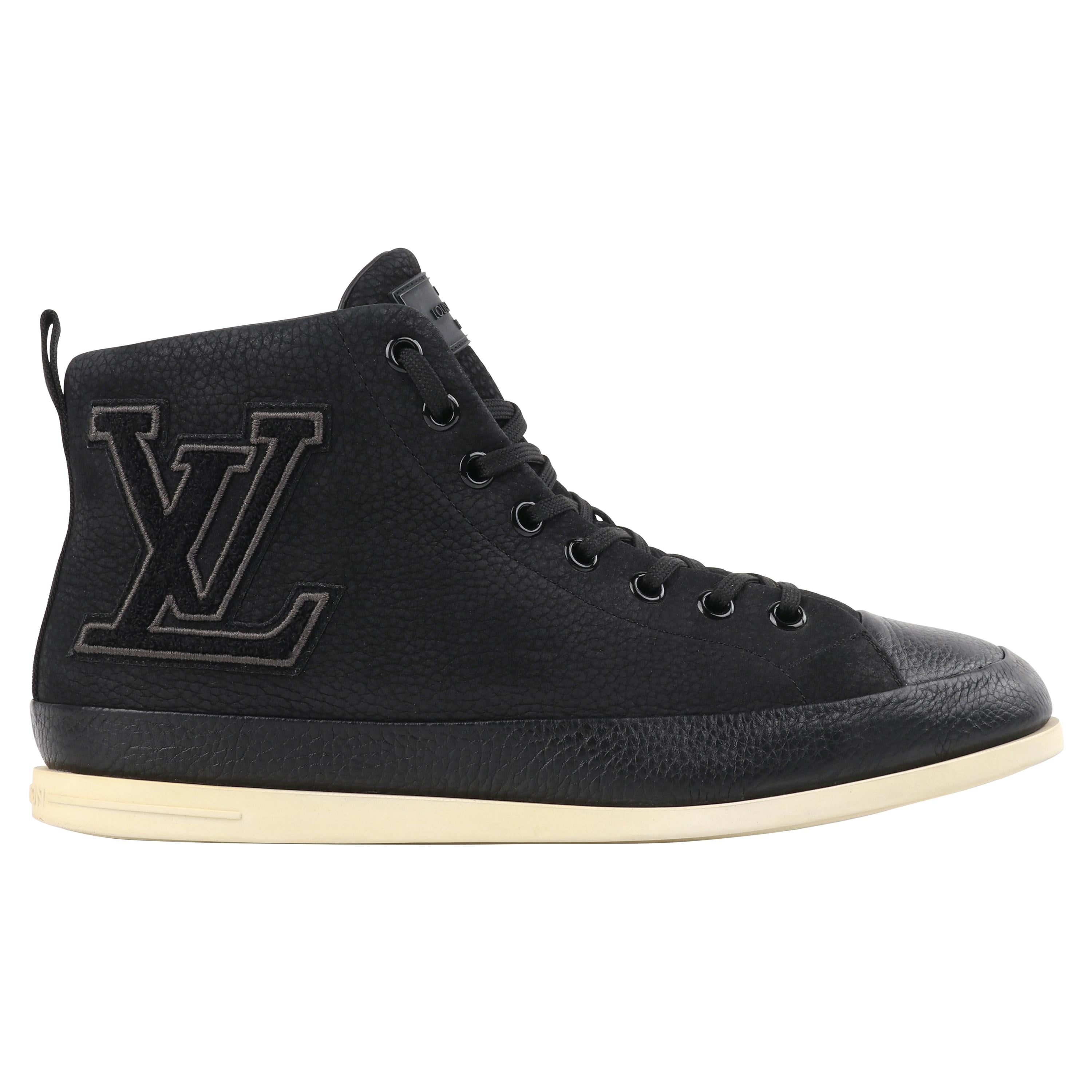 LOUIS VUITTON S/S 2012 "Surfside" Black Nubuck Leather High Top Sneaker Boots