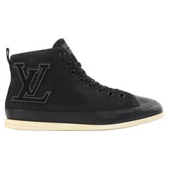 Used LOUIS VUITTON S/S 2012 "Surfside" Black Nubuck Leather High Top Sneaker Boots