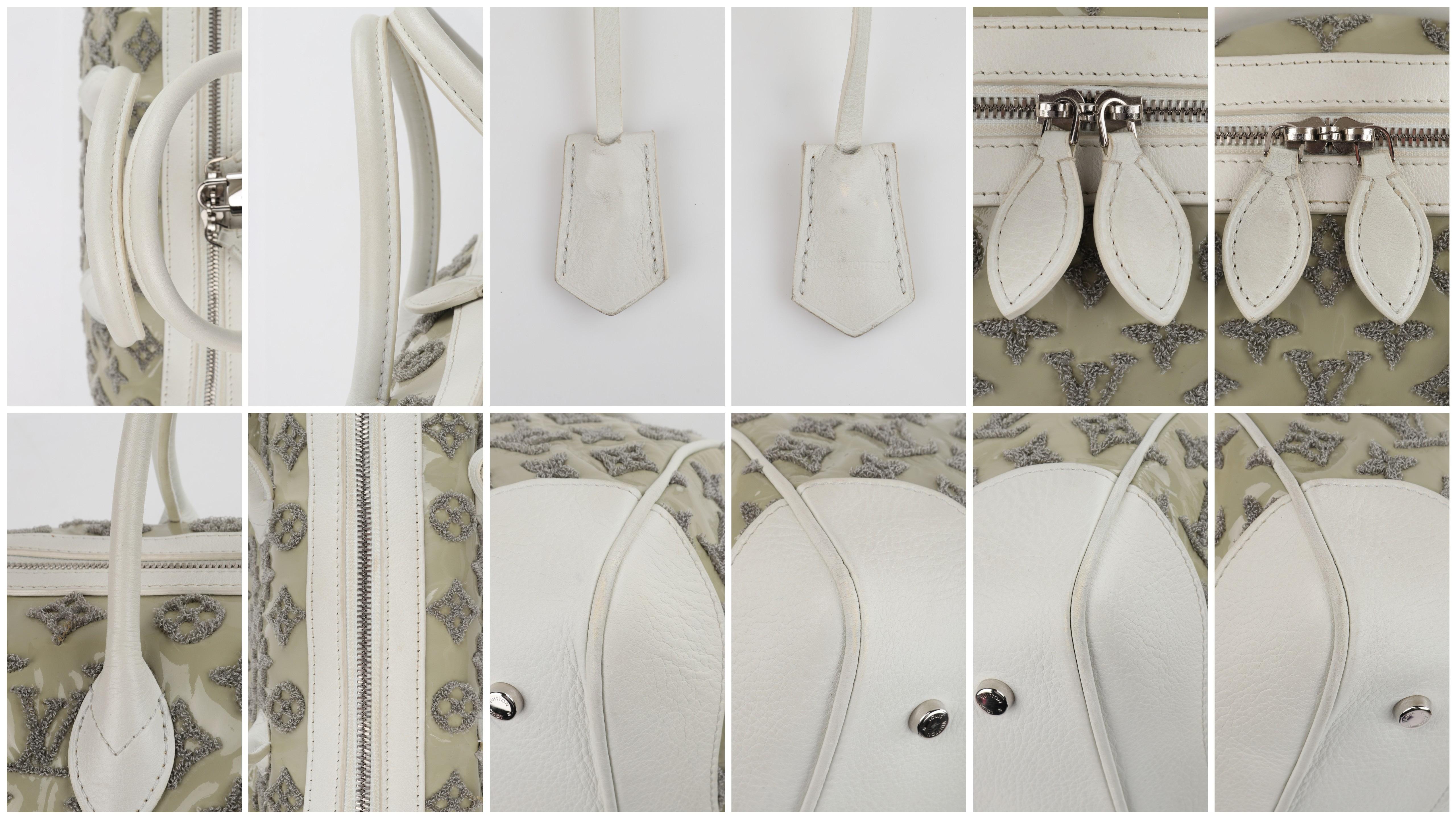 LOUIS VUITTON S/S 2012 Taupe White Boucle Knit Monogram “Speedy Round” Handbag 4