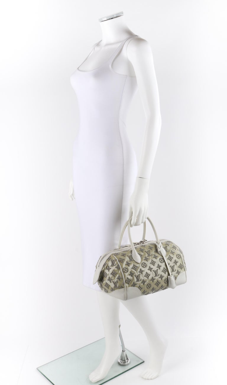 Speedy cloth bowling bag Louis Vuitton White in Cloth - 12684025