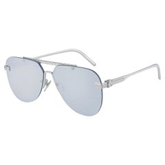 LOUIS VUITTON P/E 2023 "Ash" Argento Metallo LV Occhiali da sole pilota specchiati Unisex