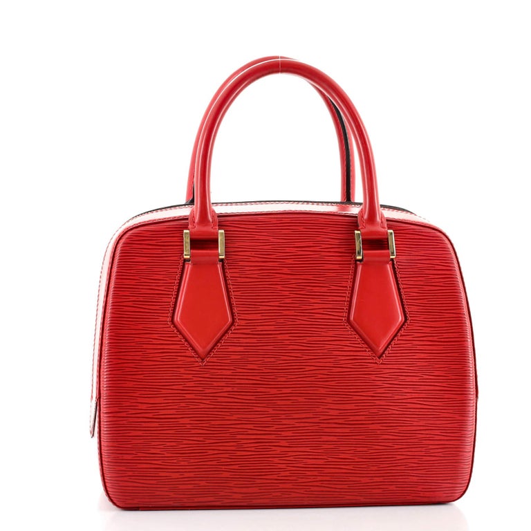 Red Louis Vuitton Sablons Handbag Epi Leather