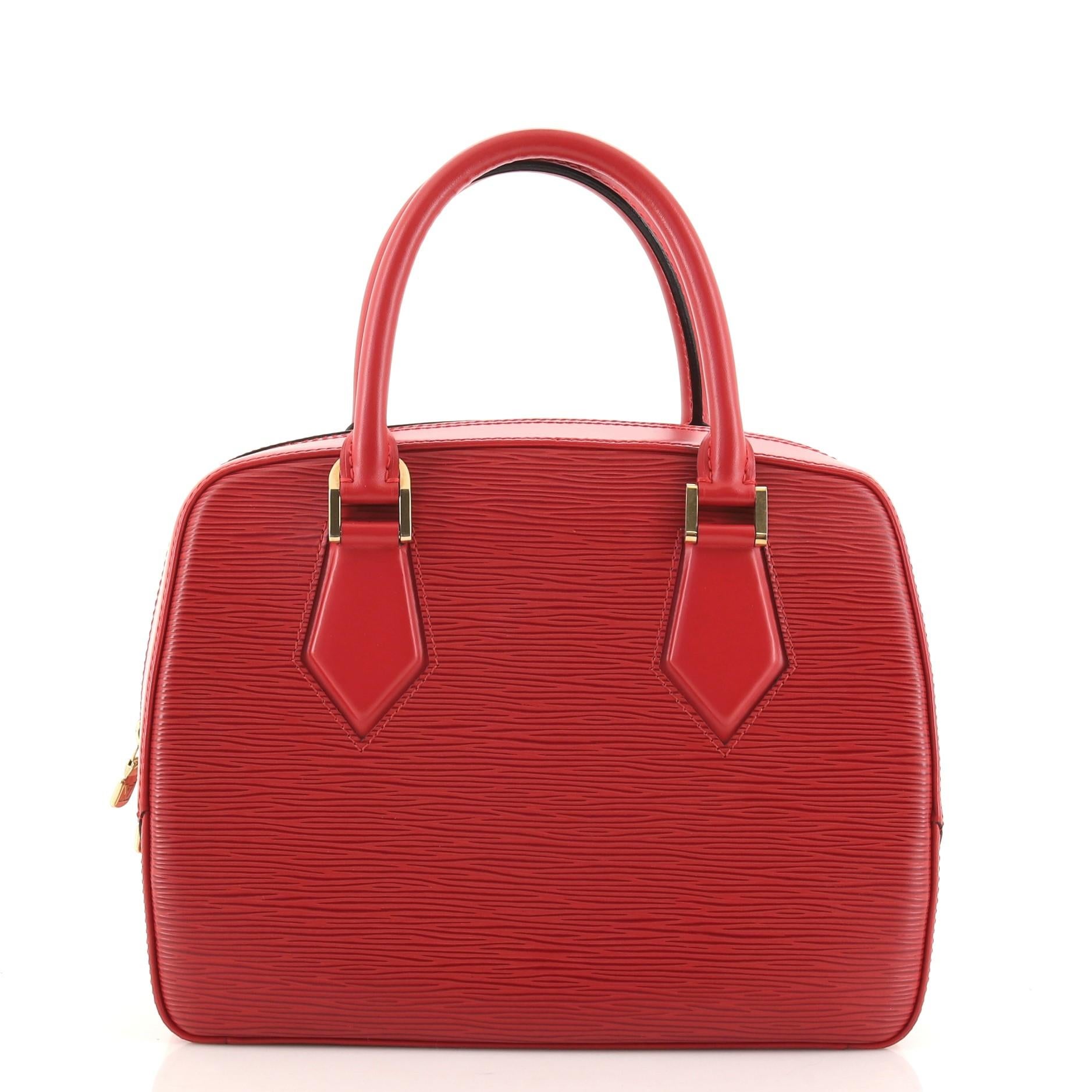 Red Louis Vuitton Sablons Handbag Epi Leather