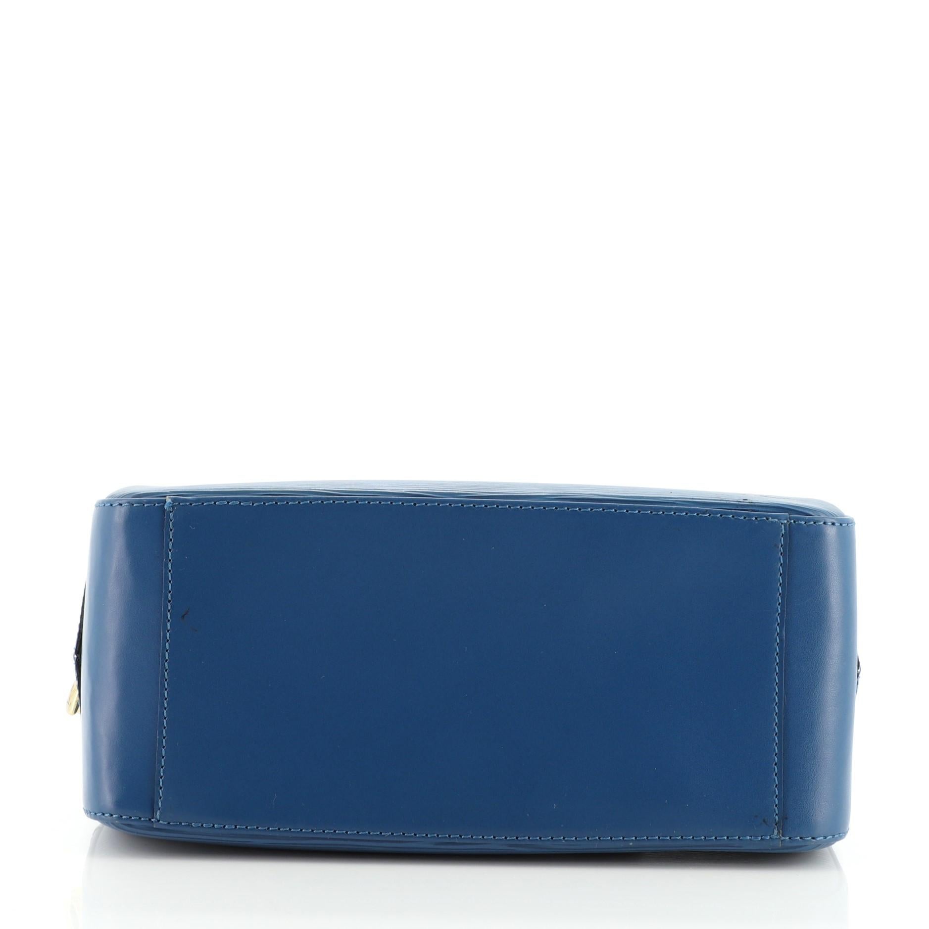 Blue Louis Vuitton Sablons Handbag Epi Leather