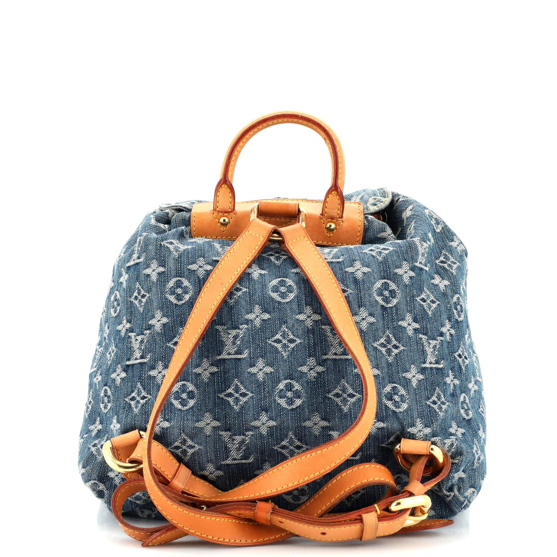 Women's or Men's Louis Vuitton Sac a Dos Drawstring Backpack Denim GM