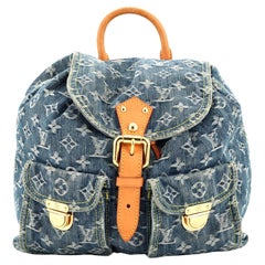 Louis Vuitton Sac a Dos Rucksack aus Denim mit Kordelzug GM