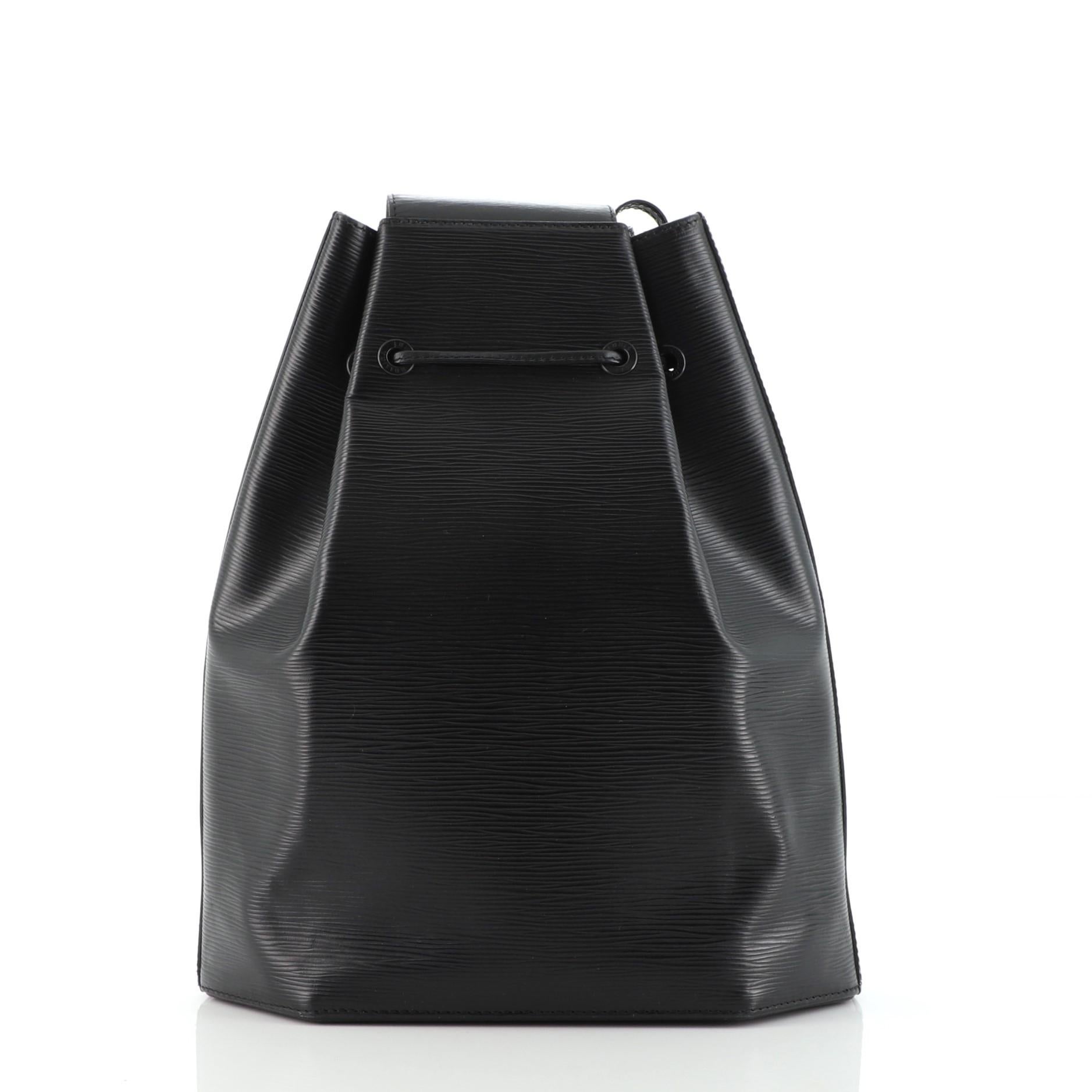Black Louis Vuitton Sac a Dos Drawstring Backpack Epi Leather