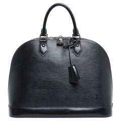Louis Vuitton Sac Alma MM Cuir Epi Noir LV Alma Medium Black Leather Hand Bag