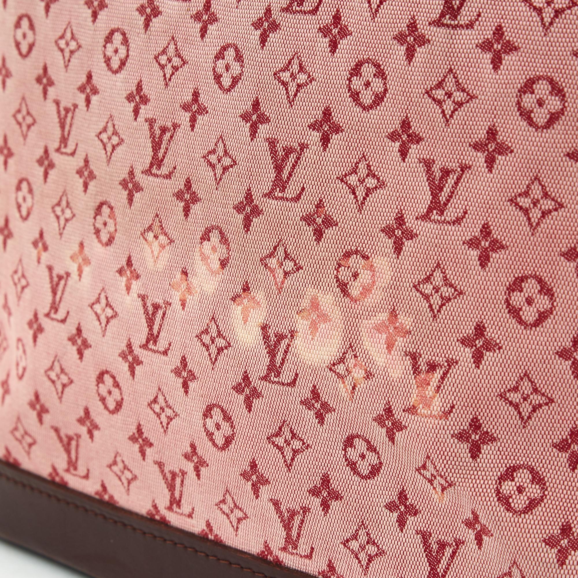 Marrone Louis Vuitton Sac Alma Monogram LV Borsa a mano in pelle canvas Monogram Borgogna in vendita