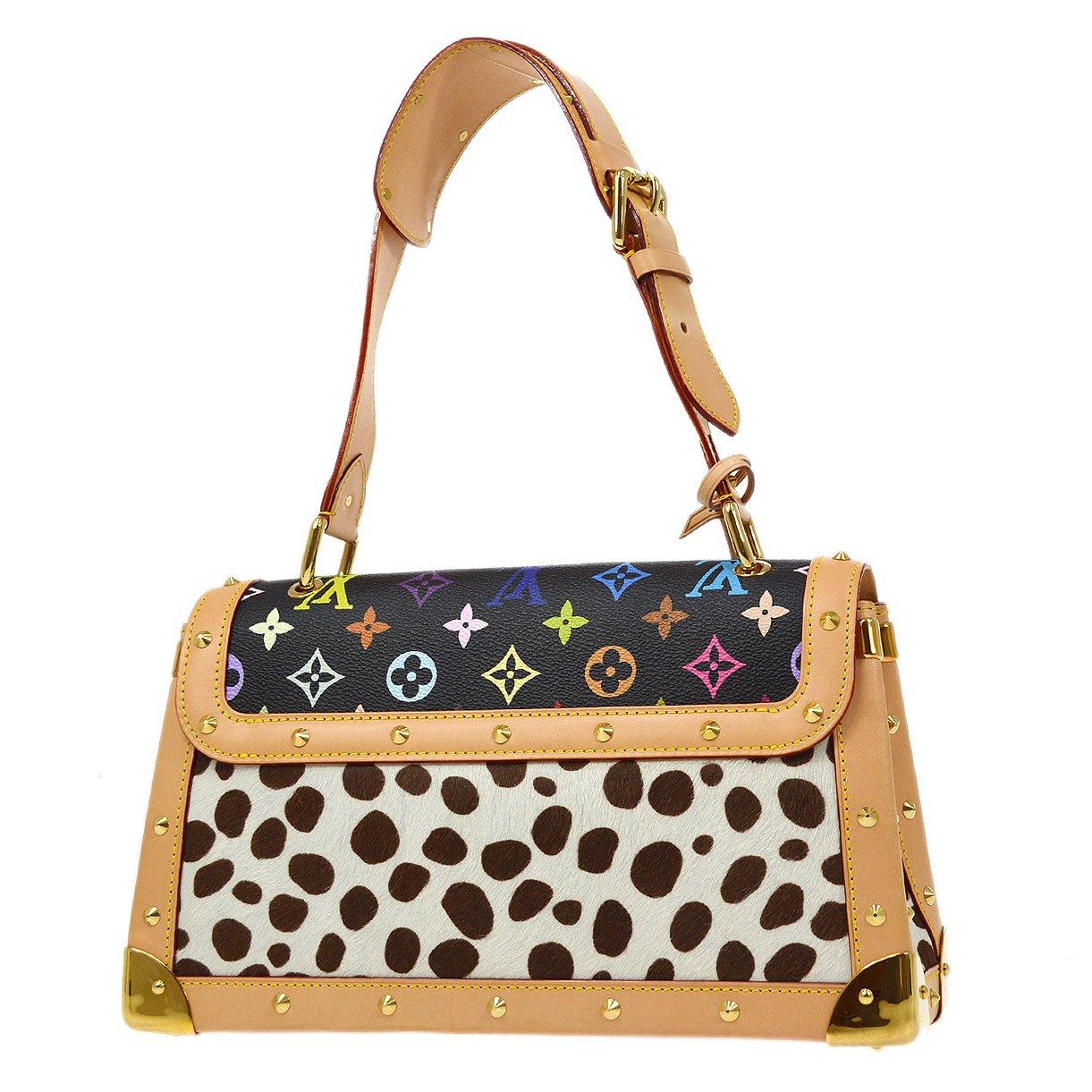 Louis Vuitton Takashi Murakami Dalmatian Pony Hair and Black Monogram Flap Bag (Very Good)