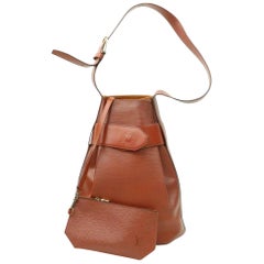 Louis Vuitton Sac D'epaule Bucket  Pouch 870291 Brown Leather Shoulder Bag