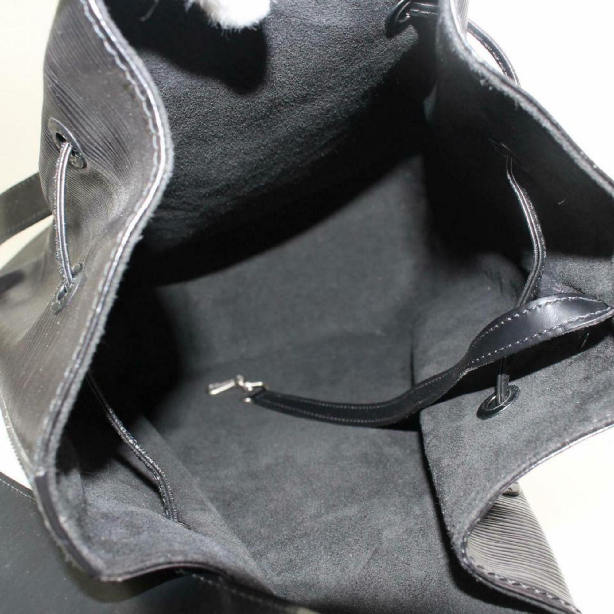 Louis Vuitton Sac d'épaule Noir Single Strap 870590 Black Epi Leather Hobo Bag For Sale 7