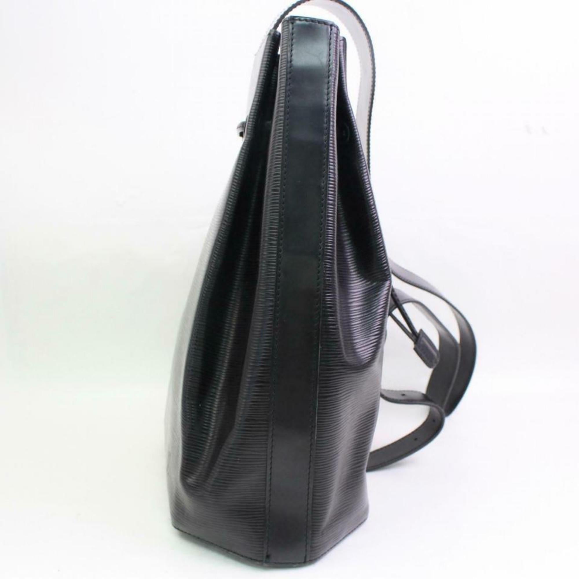 Louis Vuitton Sac d'épaule Noir Single Strap 870590 Black Epi Leather Hobo Bag For Sale 5