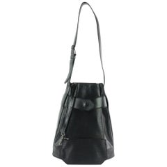 Louis Vuitton Sac D'epaule Noir with Pouch 18lz1019 Black Leather Shoulder Bag