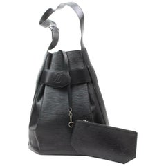 Vintage Louis Vuitton Sac d'épaule Twist Noir Pm with Pouch 870627 Black Epi ShoulderBag