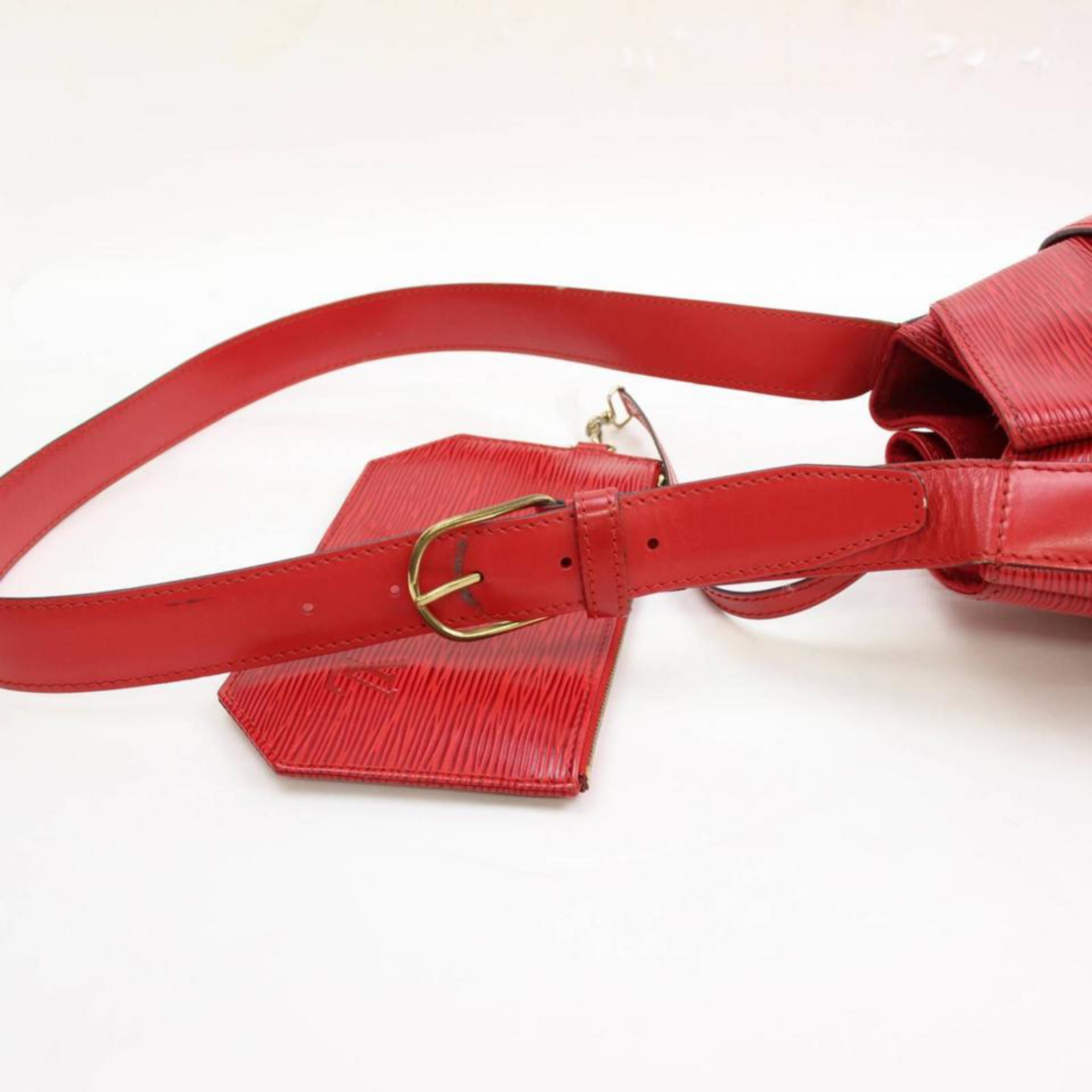 Louis Vuitton Sac D'epaule With Pouch 868278 Red Leather Shoulder Bag For Sale 6