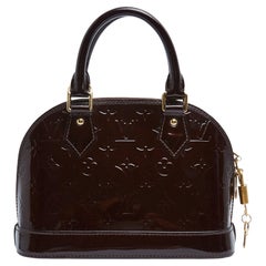 Louis Vuitton Sac LV Alma BB Burgunderfarbenes Lackleder Monogram Handtasche