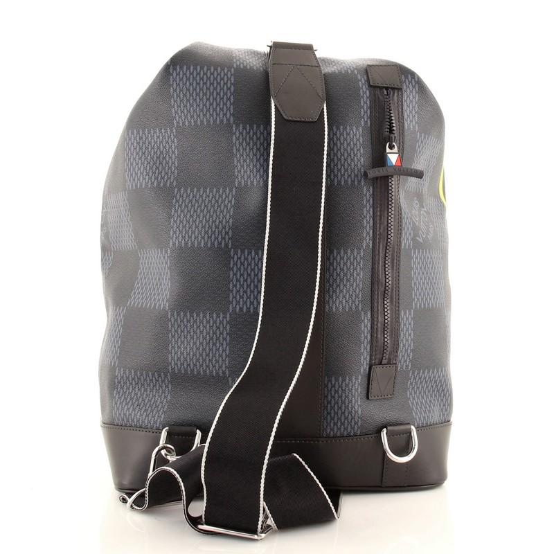 Black Louis Vuitton Sac Marin Bag Latitude Damier Cobalt