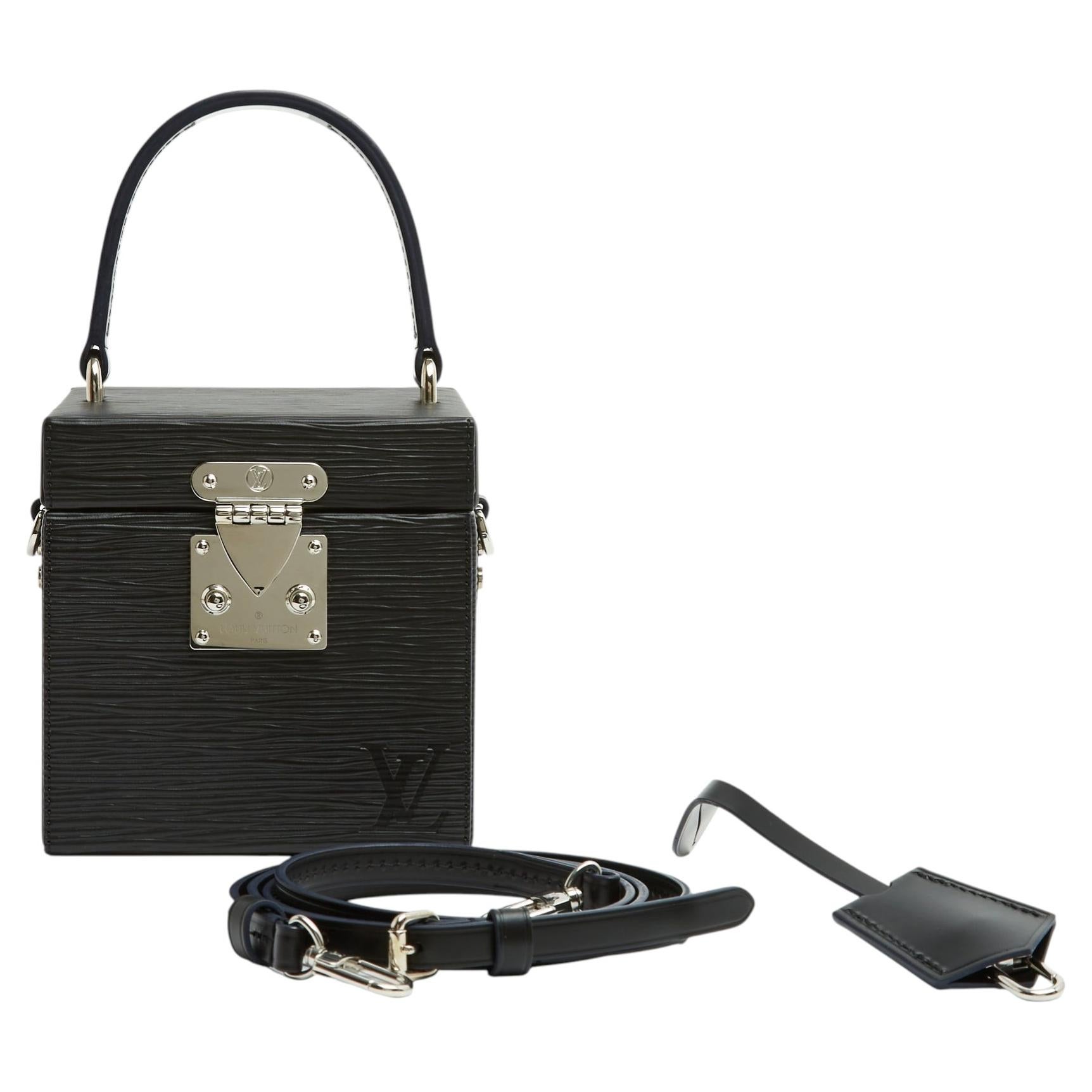 Borsa Louis Vuitton Mini Malle Epi Noir Bleeker Box nera, da mano e a tracolla, nuova