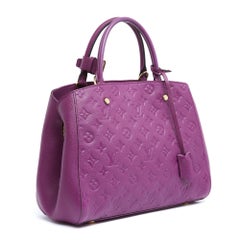 Louis Vuitton Sac Montaigne Medium Purple Monogram Leather Bag Strap Full set