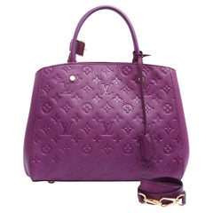 Louis Vuitton Sac Montaigne Medium Purple Monogram Leather Bag Strap Full set
