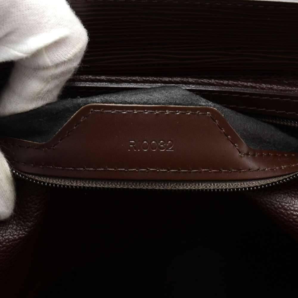 Louis Vuitton Sac Plat Brown Epi Leather Handbag Tote Silver Hardware For Sale 3